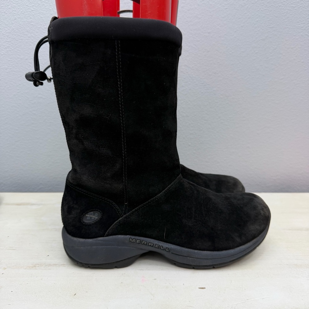 Merrell Black Suede Primo Chill Winter Boots Size 7.5 - Picture 3 of 9